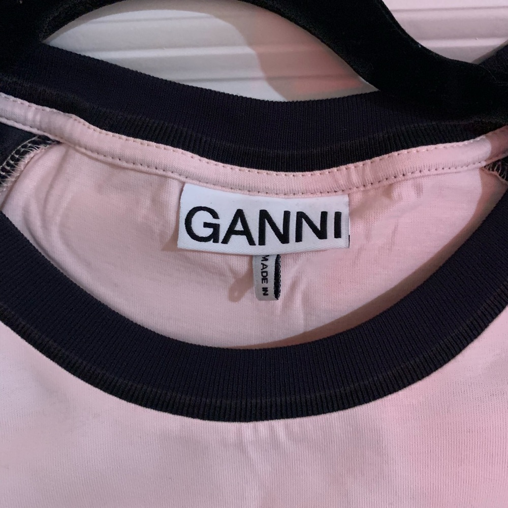 Ganni Pink and Black Bunny Tee - Picture 3 of 3